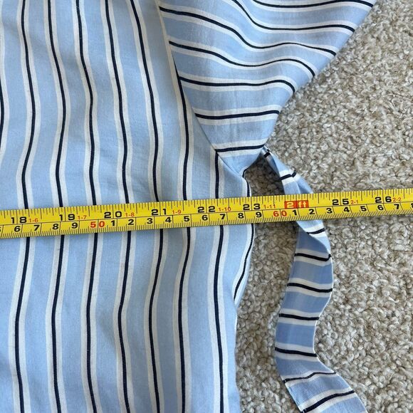 Zara Long Sleeves Oversized Shirt Midi Dress Tie Belt XS Lagenlook Blue Striped - Picture 13 of 15